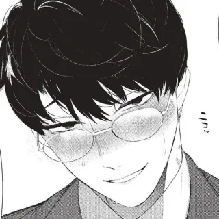 ❤️ Anime, Manga, Homme, Lunettes, Portrait whatsapp sticker