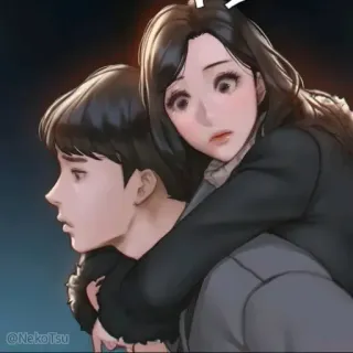 🙄 couple, câlin, émotions, animé, art, portrait telegram sticker