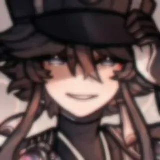 💜 Anime, Personaje, Sombrero, Sonrisa, Persona, Ojos whatsapp sticker