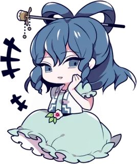 😏 anime, chibi, cute, girl, cartoon telegram sticker