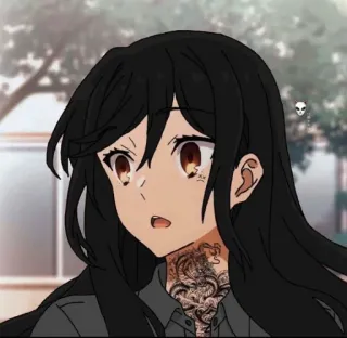 🖤 Аниме, Девушка, Татуировка дракона, Женщина, Мультфильм telegram sticker
