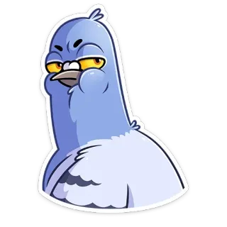 😑 pigeon, bird, animal, cartoon, sticker telegram sticker
