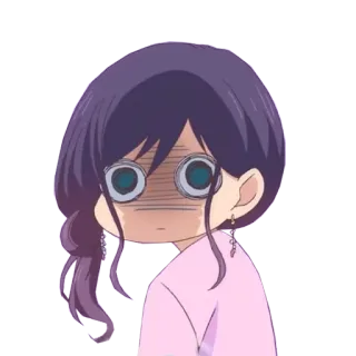 👿 anime, girl, expression, confused, shocked, cartoon whatsapp sticker