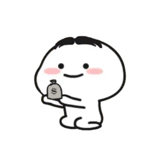🪃 hoạt hình, tiền, nhân vật, dễ thương, ký hiệu đô la telegram sticker