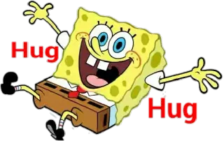 ☃ Spongebob Squarepants Hug Hug Dessin animé, Spongebob, Câlin, Amical, Joyeux telegram sticker