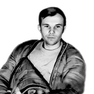 😐 Yuri Gagarin Yuri Gagarin, astronaut, cosmonaut, space, soviet union, famous person telegram sticker
