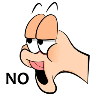 ❌ NO_ não, negação, rejeição, desenho animado, engraçado telegram sticker