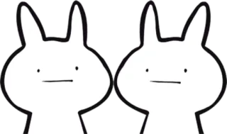 😐 Hase, Häschen, Cartoon, Tier, Süß, Weiß, Sticker whatsapp sticker