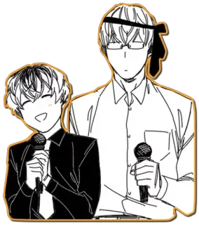 🖤 อนิเมะ, มังงะ, ไมโครโฟน, ตัวละคร, ร้องเพลง telegram sticker