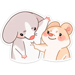 ☺️ hamsters, cute, animals, rodents, cartoon telegram sticker