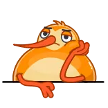 🙄 burung, oranye, kartun, sedih, bosan, kiwi whatsapp sticker