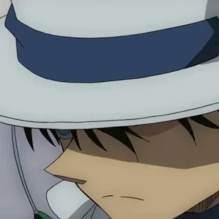 ⚜ Kaito Kid Detective Conan anime, detective, kaito kid, conan, hat, mystery telegram sticker
