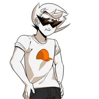 😂 Dave Strider Homestuck kreskówka, anime, postać, okulary, koszulka telegram sticker