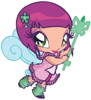 ✨ นางฟ้า, การ์ตูน, น่ารัก, เวทมนตร์, ปีก, เด็กผู้หญิง telegram sticker