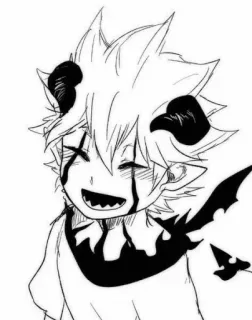 ☺️ Anime, Mangá, Demônio, Personagem, Ilustração, Adesivo, Desenho telegram sticker