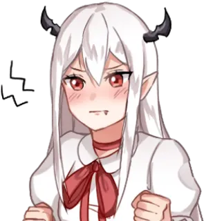 😤 Anime, Fille, Démon, Mignon, En colère telegram sticker