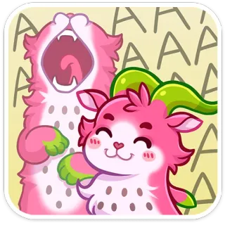 😲 tier, niedlich, sticker, rosa, cartoon telegram sticker