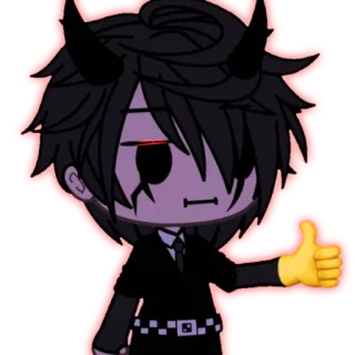 👍 dessin animé, démon, personnage, diable, cornes, pouce levé telegram sticker