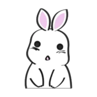❓ lapin, animal, dessin animé, mignon, lapinou whatsapp sticker