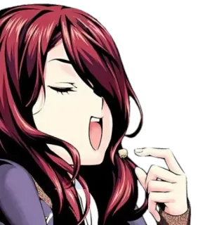 😌 animé, femme, dessin animé whatsapp sticker