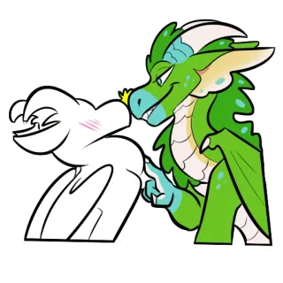 😘 龙, 卡通, 亲吻, 幻想, 动物 telegram sticker