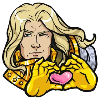 ❤️ Anime, Herz, Blond, Zwinkern, Liebe telegram sticker