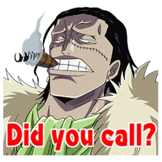 😒 Crocodile One Piece Did you call? 애니메이션, 악어, 원피스, 캐릭터, 만화 telegram sticker