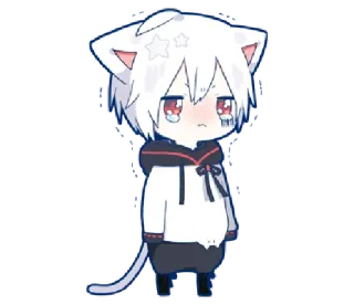 😢 anime, cat, kawaii, sad, tears, cute whatsapp sticker