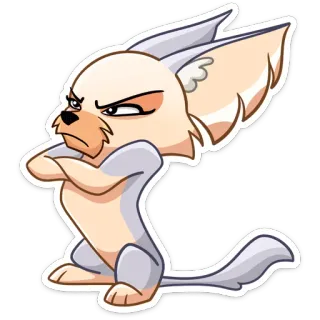 😡 Zorro fénec, Dibujos animados, Animal, Sticker, Mono, Peludo, Zorro, Enojado telegram sticker