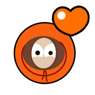 🌟 Kenny South Park カートゥーン, ケニー, サウスパーク, アニメ, オレンジ, ハート telegram sticker