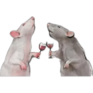 🫥 rats, toast, wine, cheers, celebration, animals, drinking telegram sticker