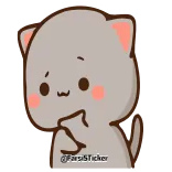 🤔 @irstSticker 고양이, 스티커, 귀여운, 동물 telegram sticker