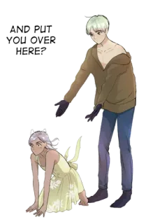 🤔 AND PUT YOU OVER HERE? Anime, Romantyczny, Manga, Para, Webtoon telegram sticker