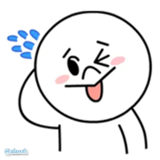 😉 @afasoft การ์ตูน, ตัวละคร, ขยิบตา, ลิ้น, ตลก telegram sticker