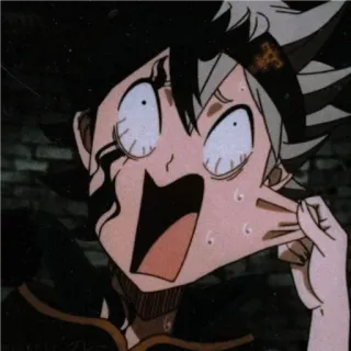 🙂 Asta Black Clover 애니메이션, 만화, 웃긴, 충격, 놀람, 아스타, 블랙 클로버 whatsapp sticker
