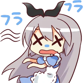 😵 フラフラ Anime, Erschöpft, Chibi, Schwindelig, Cartoon telegram sticker