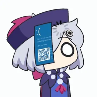 🗿 Your PC ran into a problem and needs to restart. We're just collecting some error info, and then we'll restart for you. 25% complete error, ordenador, meme, pantallazo azul, pánico, arte digital whatsapp sticker