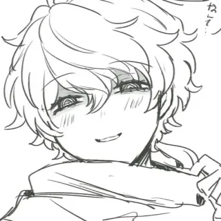🌟 ねて Anime, Szkic, Manga, Rysunek, Ilustracja, Rumieniec telegram sticker