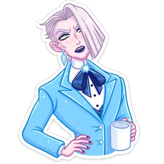 👩 gelo, moda, cool, azul, mulher, inverno whatsapp sticker