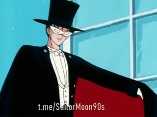 🦸‍♂️ Tuxedo Mask Sailor Moon t.me/SailorMoon90s Anime, Manga, Kartun, Tuxedo Mask, Sailor Moon, Topeng, Pakaian formal telegram sticker