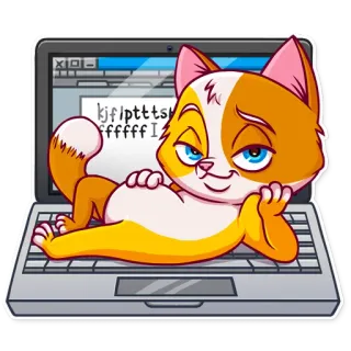 😏 kjflptttsk
fffffff I gatto, portatile, divertente, cartone animato, animale, computer, carino telegram sticker