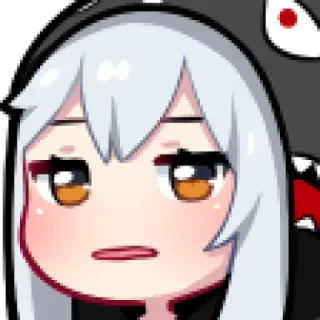 😐 アニメ, マンガ, サメ, かわいい, 可愛い, 絵文字, ステッカー telegram sticker