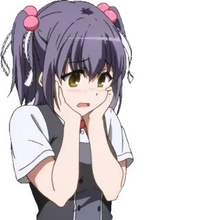 😳 Anime, Fille, Rougir, Mignon, Inquiet telegram sticker