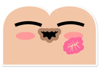 🥰 Desenho animado, Rosto, Fofo, Kawaii, Rosa, Personagem telegram sticker