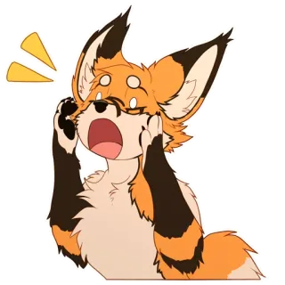 🦊 rubah, kaget, terkejut, berbulu, kartun, binatang telegram sticker