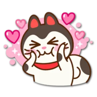 😍 kot, serca, słodkie, naklejka, zwierzę, kawaii, kreskówka telegram sticker