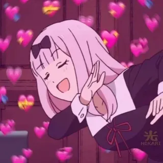 🌟 Chika Fujiwara Kaguya-sama: Love Is War アニメ, 愛, ハート, チカ, かぐや様は告らせたい, 可愛い, 漫画 telegram sticker
