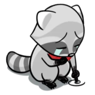 🙁 енот, плачущий, грустный, мультик, животное, эмоция, слёзы telegram sticker