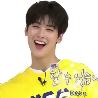 😄 할 수 있습니 เกาหลี, ผู้ชาย, หัวเราะ, ภาพเหมือน, บันเทิง telegram sticker