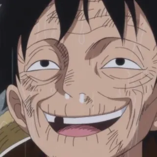 🏴‍☠️ Luffy One Piece Аниме, Ван Пис, Луффи, Манга, Смешно, Лицо, Мультфильм telegram sticker